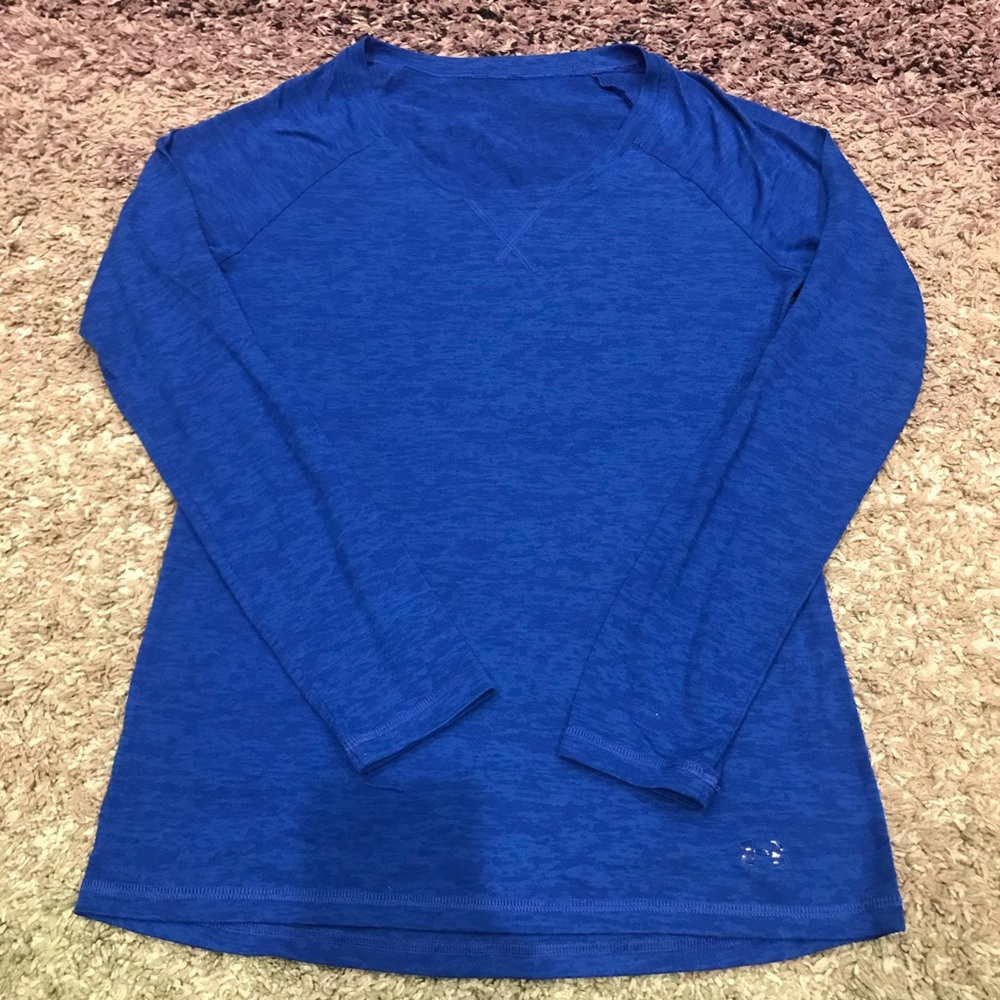 Under Armour Blue Long Sleeved Heat Gear Top Sz S